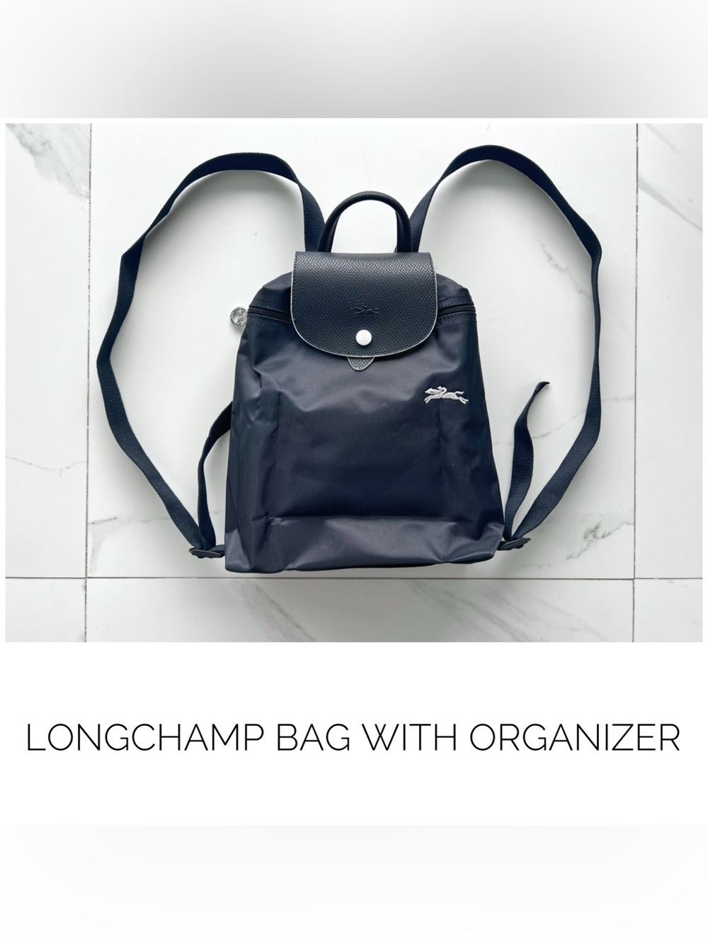 Longchamp backpack black white Le Pliage Energy 70th Anniversary Edition